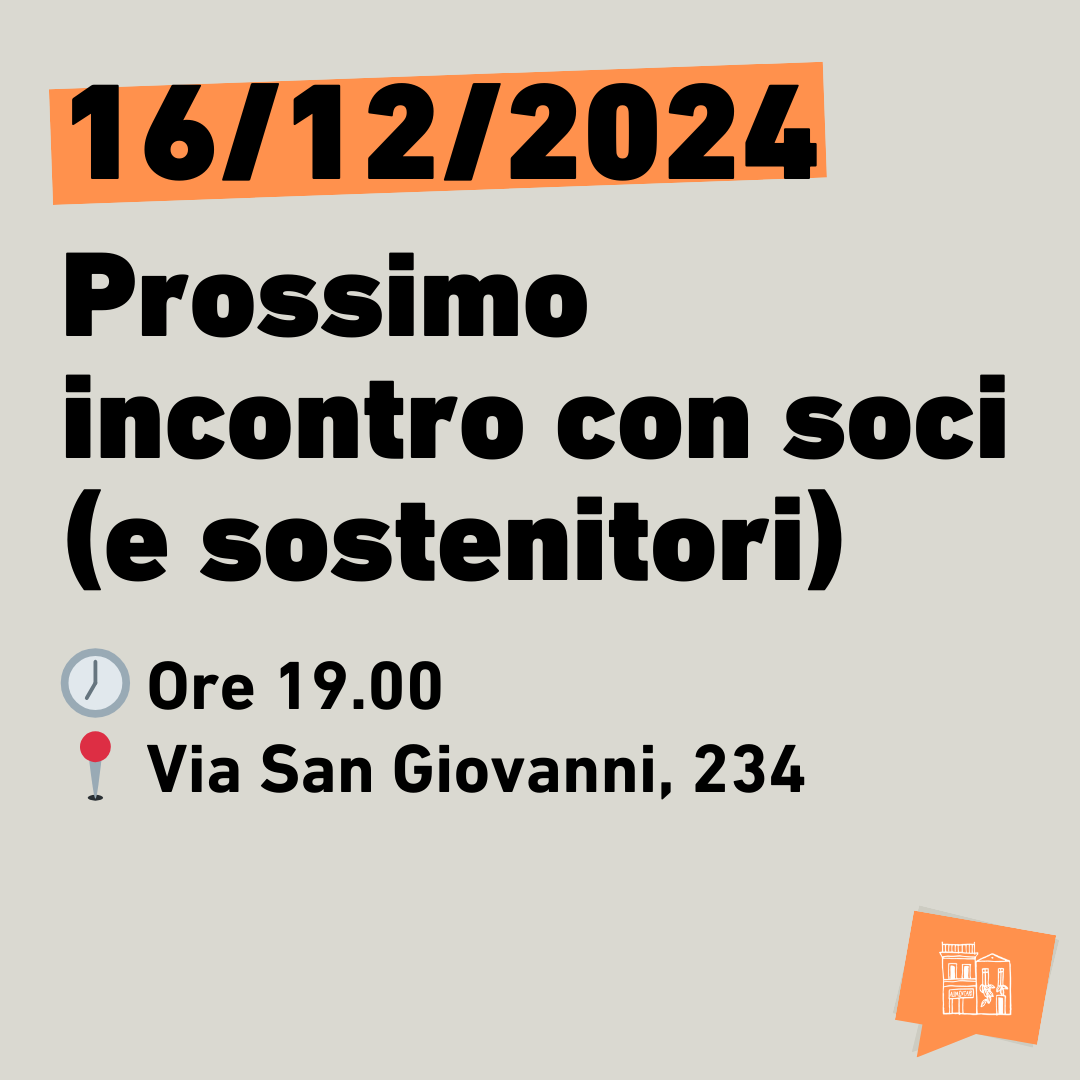 Incontro con soci e sostenitori: 16 Dicembre 2024